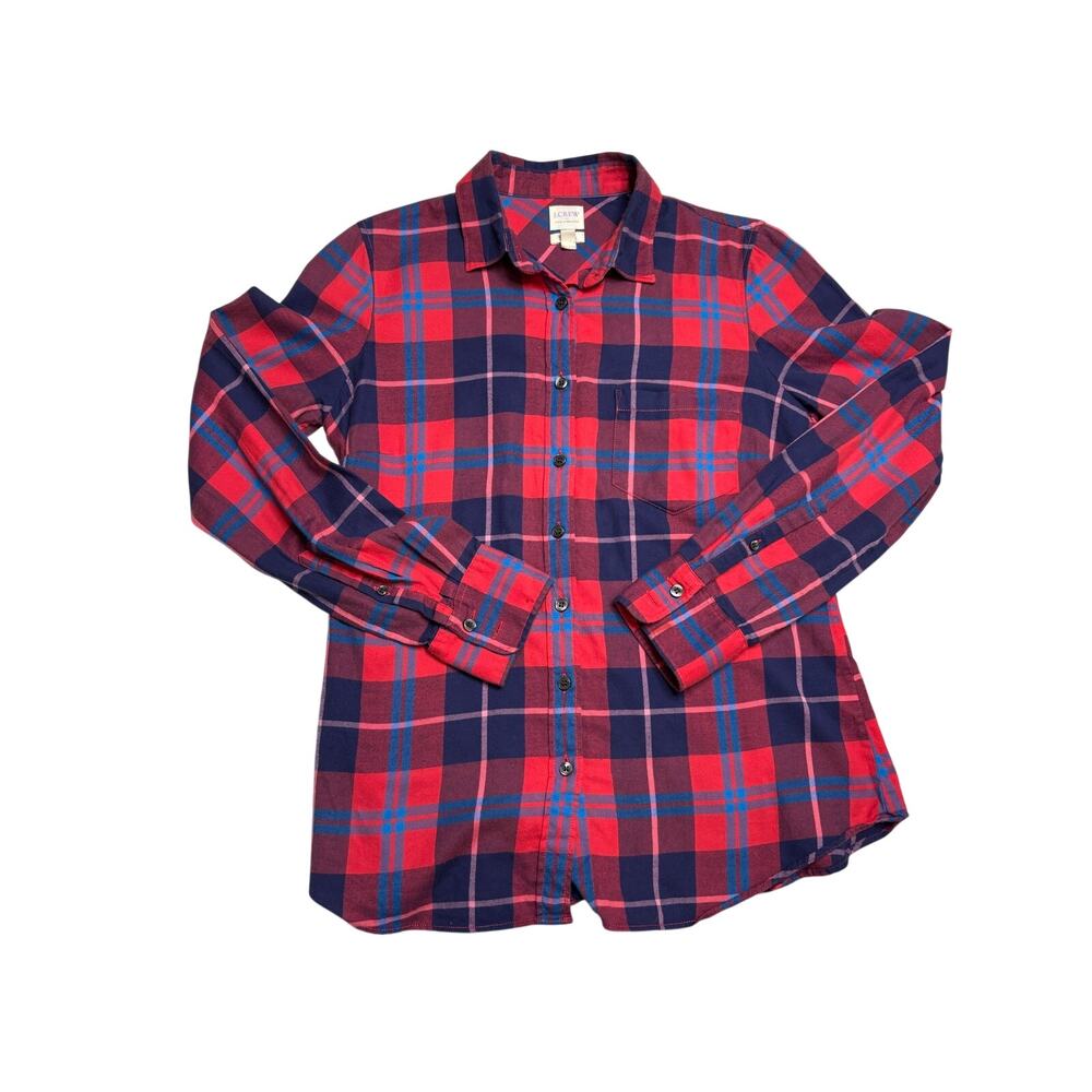 J.Crew Perfect Fit Plaid Button Front Shirt SZ SM